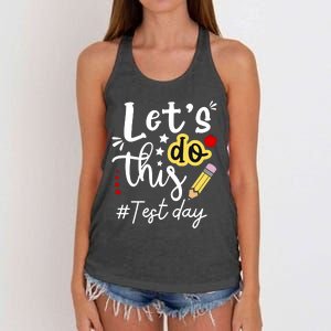 Test Day Lets Do This Teacher Life Student Women's Knotted Racerback Tank