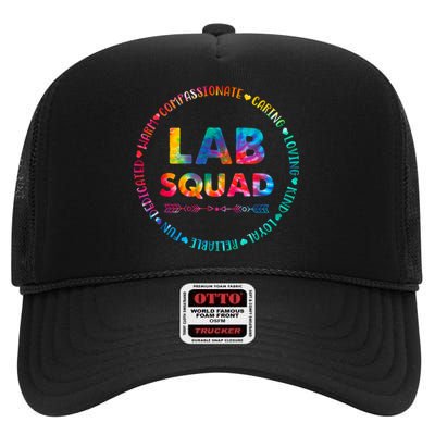 Tie Dye Lab Squad Lab Team Lab Lover Lab Tech Lab Worker High Crown Mesh Back Trucker Hat