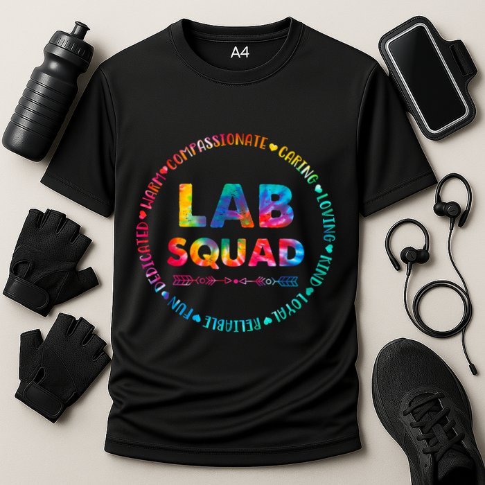 Tie Dye Lab Squad Lab Team Lab Lover Lab Tech Lab Worker Cooling Performance Crew T-Shirt