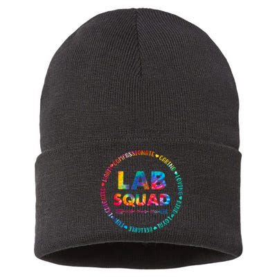 Tie Dye Lab Squad Lab Team Lab Lover Lab Tech Lab Worker Sustainable Knit Beanie