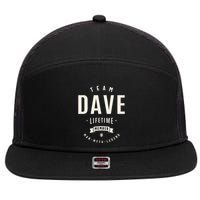 Team Dave Lifetime Member Funny Name Dave 7 Panel Mesh Trucker Snapback Hat