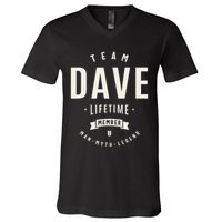 Team Dave Lifetime Member Funny Name Dave V-Neck T-Shirt