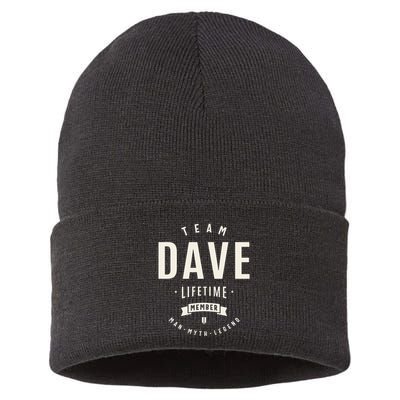 Team Dave Lifetime Member Funny Name Dave Sustainable Knit Beanie