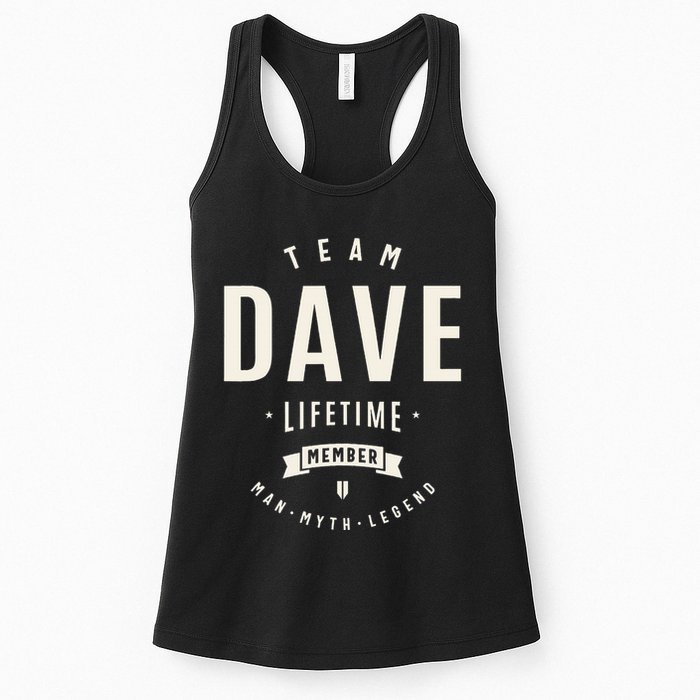 Team Dave Lifetime Member Funny Name Dave Womens Tank Top