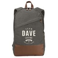 Team Dave Lifetime Member Funny Name Dave Cotton Canvas Backpack