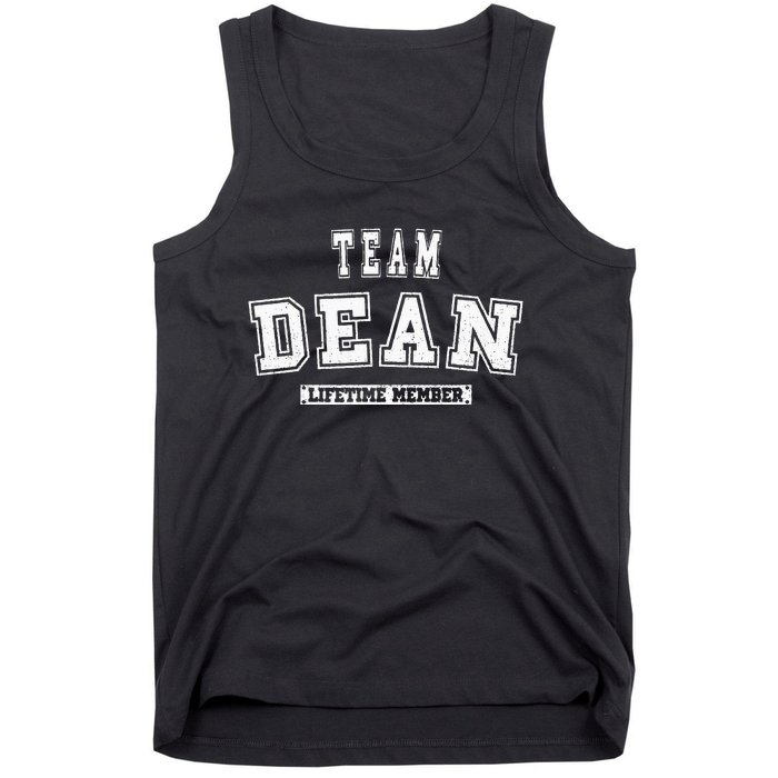 Team Dean Lifetime Member Family Last Name Tank Top