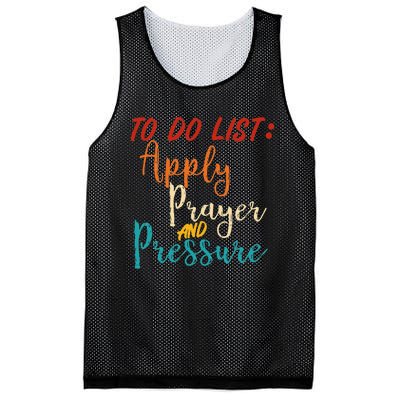 To Do List Apply Prayer And Pressure Retro Mesh Reversible Basketball Jersey Tank