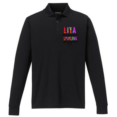 Tie Dye Lita Is My Name Spoiling Is My Game Mothers Day Gift Performance Long Sleeve Polo