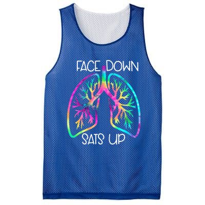 Tie Dye Lung Face Down Stats Up Funny Nursing Nurse Gift Mesh Reversible Basketball Jersey Tank