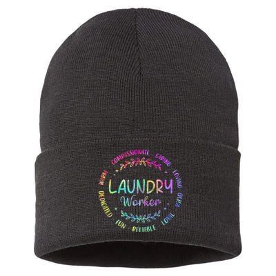 Tie Dye Laundry Worker Appreciation Week Healthcare Sustainable Knit Beanie