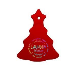 Tie Dye Laundry Worker Appreciation Week Healthcare Ceramic Tree Ornament