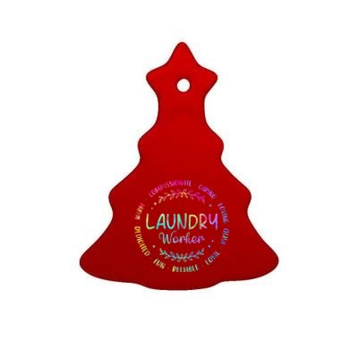 Tie Dye Laundry Worker Appreciation Week Healthcare Ceramic Tree Ornament