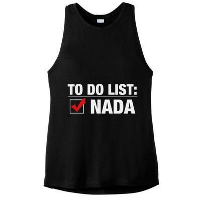 To Do List Nada Funny Ladies PosiCharge Tri-Blend Wicking Tank