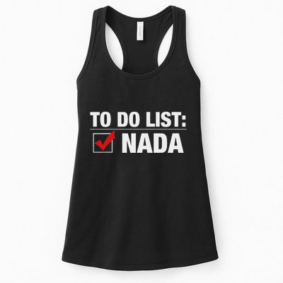 To Do List Nada Funny Womens Tank Top