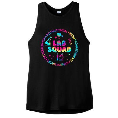 Tie Dye Lab Week Lab Squad Lab Tech Laboratory Assistant Ladies PosiCharge Tri-Blend Wicking Tank