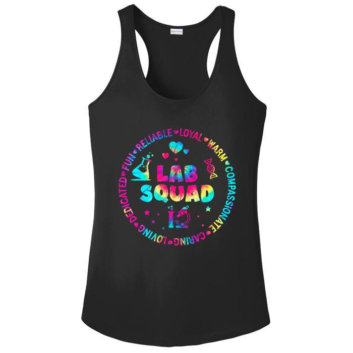 Tie Dye Lab Week Lab Squad Lab Tech Laboratory Assistant Ladies PosiCharge Competitor Racerback Tank