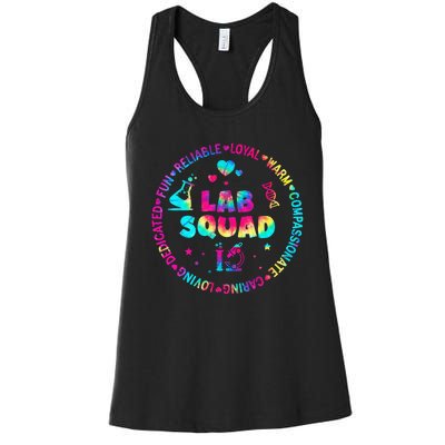 Tie Dye Lab Week Lab Squad Lab Tech Laboratory Assistant Women's Racerback Tank