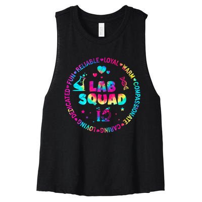 Tie Dye Lab Week Lab Squad Lab Tech Laboratory Assistant Women's Racerback Cropped Tank