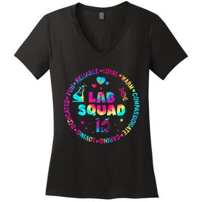 Tie Dye Lab Week Lab Squad Lab Tech Laboratory Assistant Women's V-Neck T-Shirt