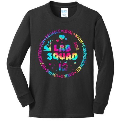 Tie Dye Lab Week Lab Squad Lab Tech Laboratory Assistant Kids Long Sleeve Shirt