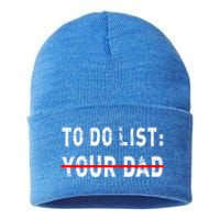 To Do List Your Dad Funny Mom Joke Sarcastic Todo List Gift Sustainable Knit Beanie