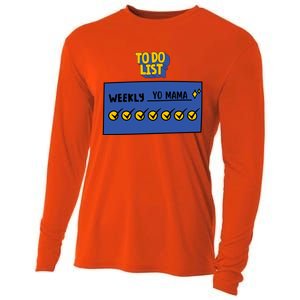 To Do List Weekly: Yo Mama Funny Sarcastic Your Mom Joke Gift Cooling Performance Long Sleeve Crew