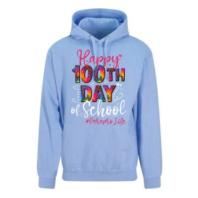 Tie Dye Leopard Happy 100th Day Of School Paraprofessional Cool Gift Unisex Surf Hoodie