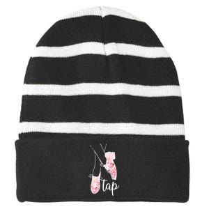 Tap Dance Lover Tap Dancer Dancing Teacher Striped Beanie with Solid Band