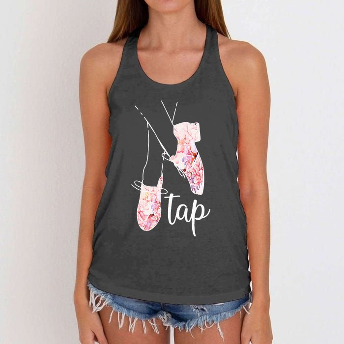 Tap Dance Lover Tap Dancer Dancing Teacher Women's Knotted Racerback Tank