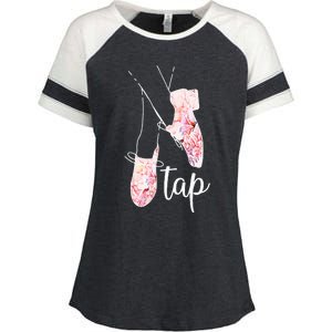 Tap Dance Lover Tap Dancer Dancing Teacher Enza Ladies Jersey Colorblock Tee