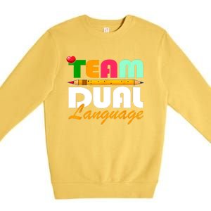 Team Dual Language Teachers Back To School Squad Premium Crewneck Sweatshirt