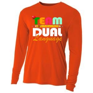 Team Dual Language Teachers Back To School Squad Cooling Performance Long Sleeve Crew