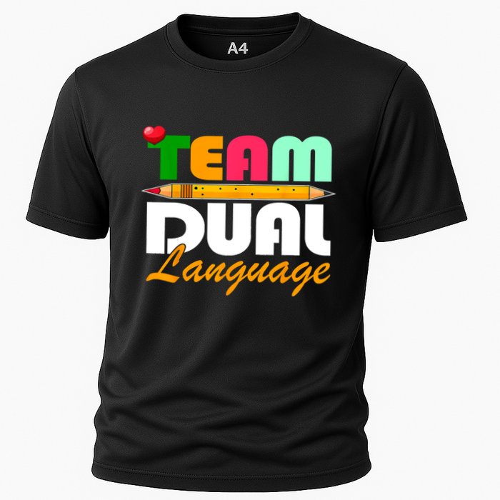 Team Dual Language Teachers Back To School Squad Cooling Performance Crew T-Shirt