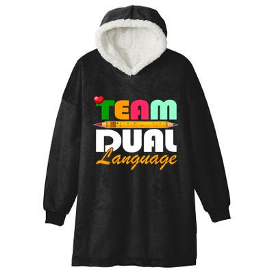 Team Dual Language Teachers Back To School Squad Hooded Wearable Blanket