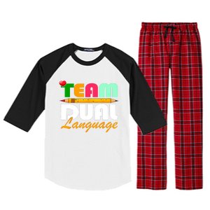 Team Dual Language Teachers Back To School Squad Raglan Sleeve Pajama Set