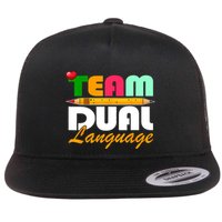 Team Dual Language Teachers Back To School Squad Flat Bill Trucker Hat