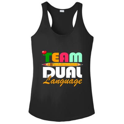 Team Dual Language Teachers Back To School Squad Ladies PosiCharge Competitor Racerback Tank
