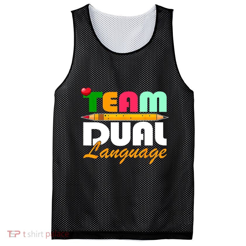 Team Dual Language Teachers Back To School Squad Mesh Reversible Basketball Jersey Tank