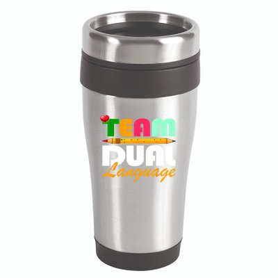 Team Dual Language Teachers Back To School Squad 16oz Travel Tumbler