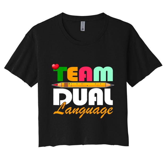 Team Dual Language Teachers Back To School Squad Crop Top