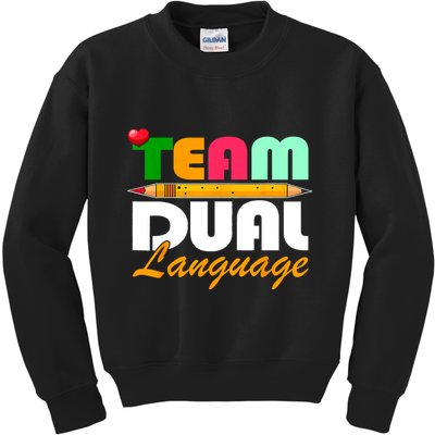 Team Dual Language Teachers Back To School Squad Kids Sweatshirt