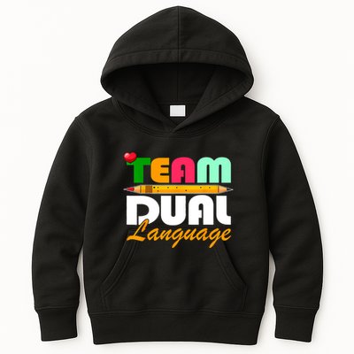 Team Dual Language Teachers Back To School Squad Kids Hoodie