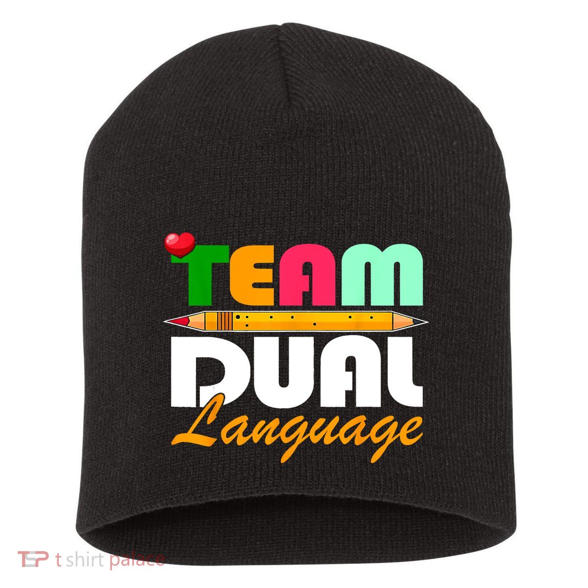 Team Dual Language Teachers Back To School Squad Short Acrylic Beanie