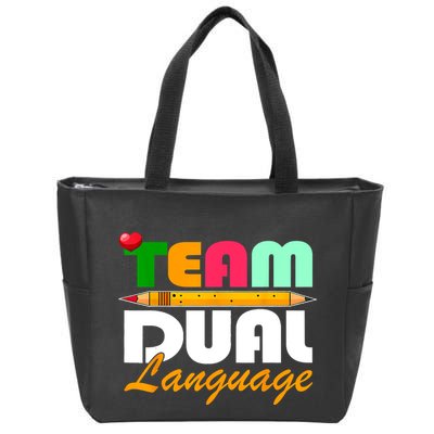 Team Dual Language Teachers Back To School Squad Zip Tote Bag