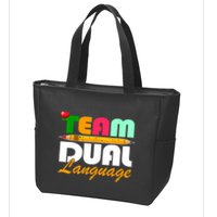 Team Dual Language Teachers Back To School Squad Zip Tote Bag