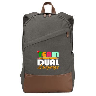 Team Dual Language Teachers Back To School Squad Cotton Canvas Backpack