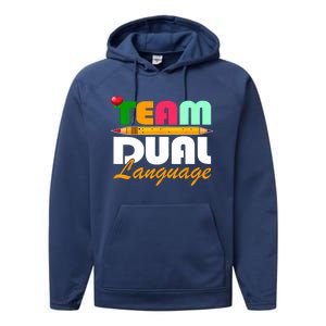 Team Dual Language Teachers Back To School Squad Performance Fleece Hoodie