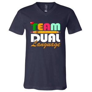 Team Dual Language Teachers Back To School Squad V-Neck T-Shirt