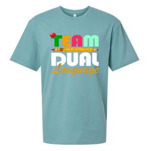 Team Dual Language Teachers Back To School Squad Sueded Cloud Jersey T-Shirt