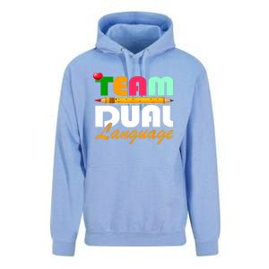 Team Dual Language Teachers Back To School Squad Unisex Surf Hoodie